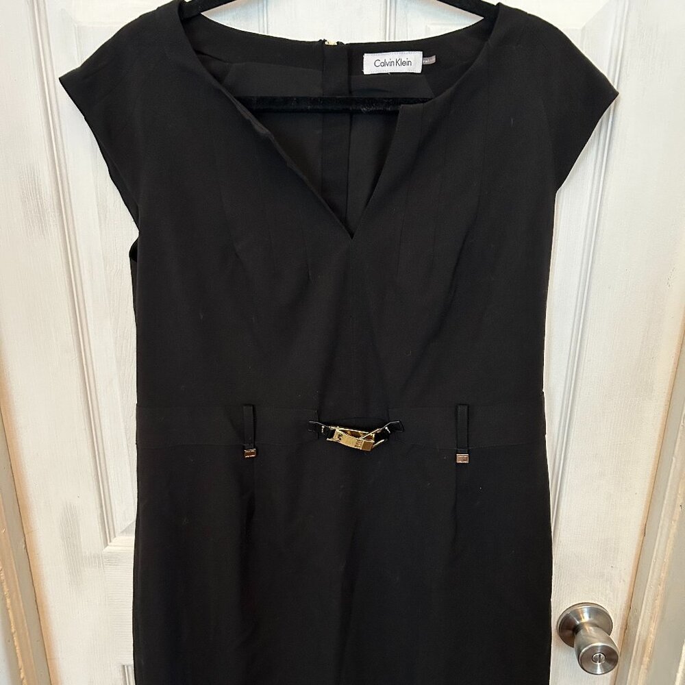 Calvin Klein Women's Little Black Dress with Gold Hardware